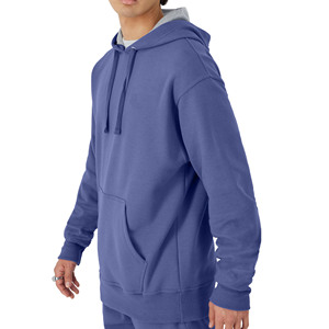 Ensemble sweat à capuche et jogging pour homme en molleton 100% coton, coupe évasée, motif uni, streetwear numérique, avec logo personnalisé brodé, pour l'hiver - Product Image 4