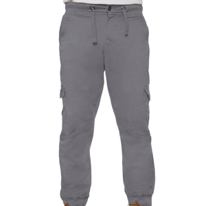 Premium Quality Grey Color Cargo <b>Trouser</b> <b>Elasticated</b> <b>Waist</b> And Cuffed Fitted Washed Cargo <b>Men's</b> Pants <b>Trousers</b> - Product Image 2
