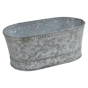 Jardinière en métal fini galvanisé de qualité supérieure pour la maison balcon jardin décoratif forme ovale jardinières - Product Image 3