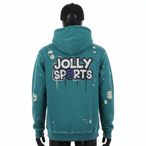 Sudadera con Capucha Premium para Hombre, 330GSM, Algodón Suave, Estilo Desgastado, Bordado Chenille, Logotipo Personalizado, Básica - Product Image 5