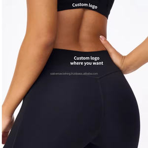 Logotipo personalizado de cintura alta para mujer gimnasio Fitness Yoga Scrunch Butt Leggings pantalones de levantamiento de cadera sin costuras con bolsillo - Product Image 2