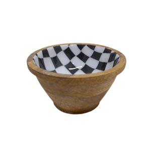 Diseño impreso de madera de forma redonda frutero acabado Natural para mesa Hogar y hoteles comida y aperitivos cuencos para servir hechos a mano - Product Image 1