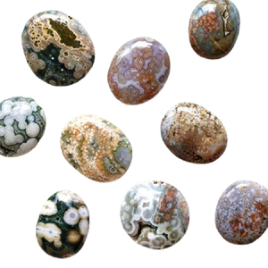 Piedra de Palma de jaspe oceánico, piedra natural, piedra preciosa curativa, palmera de Guijarro, piedras de Palma de cristal de ágata de cuarzo tallada - Product Image 2