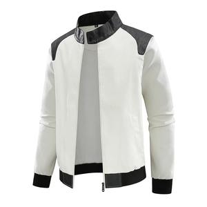 2025 vestes en cuir hommes col montant affaires manteaux printemps et automne tendance manteau en cuir veste en cuir - Product Image 1