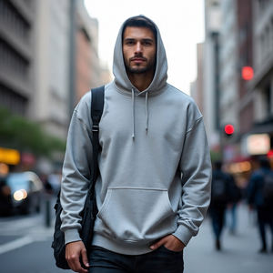 Sudadera con capucha de gran tamaño de tela pesada 400 GSM para hombre, sudadera deportiva informal, sudadera con capucha transpirable a prueba de viento para hombre - Product Image 5