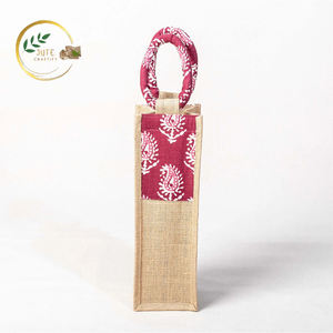 Bolsa de vino de yute de la mejor calidad con mango duradero Producto textil y de cuero versátil para todos los fines - Product Image 1