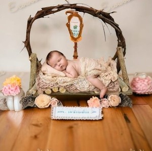 Nouveau banc rustique bois bûche lit Photo accessoire pour nouveau-né bébé Photoshoot Studio Shoot pour chambre salon nouveau-né photographie - Product Image 4