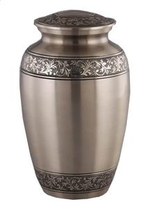 Urna moderna de metal grabada en níquel de estilo americano para cenizas humanas Buque conmemorativo funerario de cremación alternativa - Product Image 6