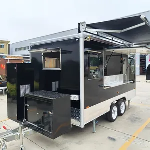 Modern Black Modified Shipping Container with <b>Awning</b> and Serving <b>Window</b> for Restaurant Use - Product Image 3