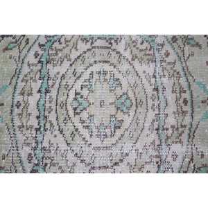 Tapis turc 5,1 x 8,9 pieds, grand tapis vintage, tapis persan vert bleu - Product Image 5