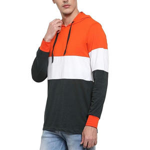 เสื้อฮู้ดและสเวตเตอร์ขนแกะแขนยาวแบบสวมหัวลำลองมีสีตัดกัน - Product Image 2