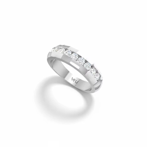 แหวนช่องใส่เพชรเก้าเม็ดสำหรับผู้หญิง สำหรับงานแต่งงาน งานเลี้ยงฉลองครบรอบ ของขวัญสุดโรแมนติก - Product Image 1