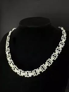 Cadena de tenis de corte redondo de diamante de moissanita de plata esterlina 925 estilo Hip Hop exclusiva elaborada en IGI certificado con claridad VVS - Product Image 3