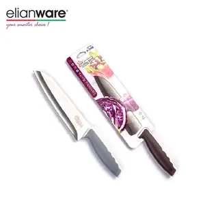 Elianware Santoku स्टेनलेस स्टील के रसोई के चाकू चाकू के साथ प्लास्टिक Ergonomic संभाल