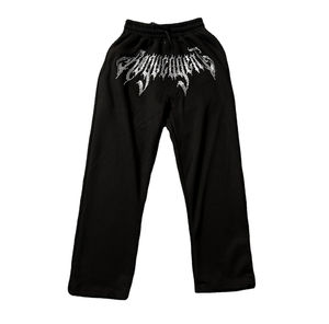 Ensemble de survêtement vintage surdimensionné délavé pour homme, sweat à capuche avec strass, survêtement 100% coton molletonné, streetwear - Product Image 4