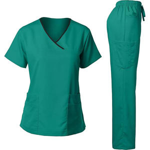 Unisex Elasticity Spandex Worsted Fabric Quick Dry Stretch Zipper <b>Doctor</b> Scrubs <b>Set</b> with Needle Detection and Seamless Fusing - Product Image 6