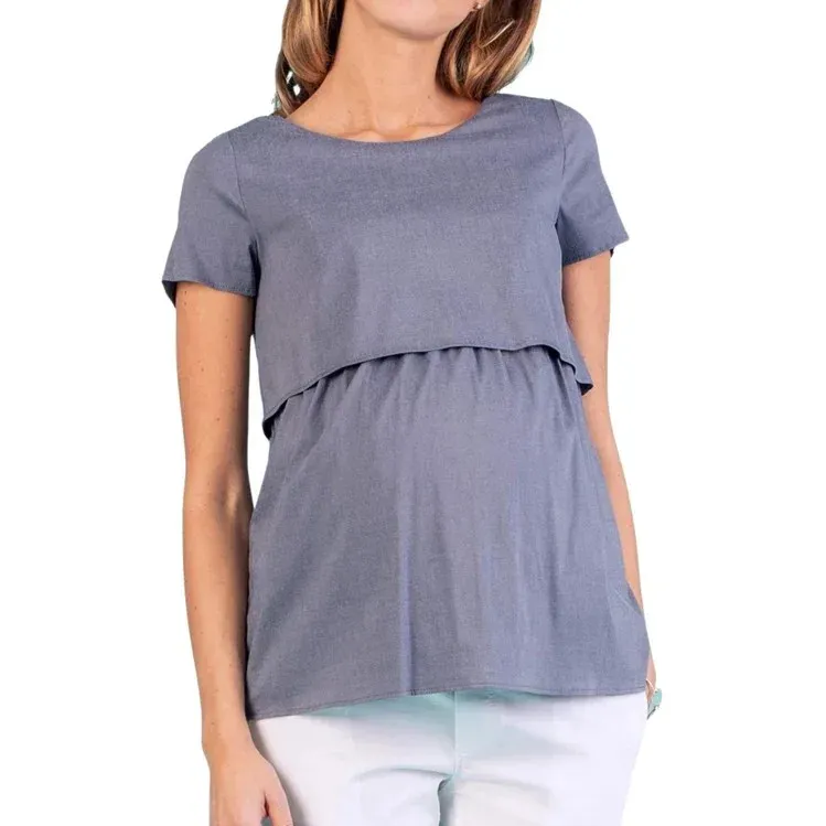 T-shirt traspiranti maternità gravidanza maglietta manica corta all'ingrosso vestiti 2023 abito da donna