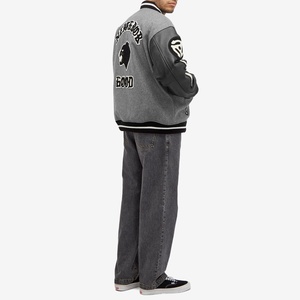 Veste universitaire imprimée typographie à manches en cuir pour hommes Letterman College Baseball Bomber Jacket Vente en gros - Product Image 5
