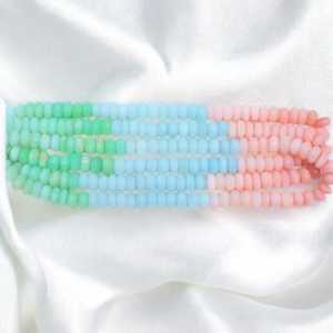 Multi Disco Opal Smooth Rondelle Beads 7mm 8mm 10mm AAA + Rainbow Opal Mix Gemstone Beads Strand para la fabricación de collares y pulseras - Product Image 4