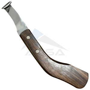 Cuchillo de pezuña de doble filo de acero inoxidable japonés de primera calidad, mango de Madera Suave, herramienta de herrador afilada, pezuña de caballo para diestros - Product Image 1