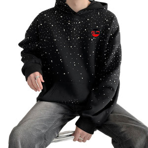 Best Selling Premium Quality <b>Pullover</b> <b>Men</b> Rhinestone Hoodies Basics New Design 100% Cotton Rhinestone Hoodies For <b>Men</b> - Product Image 5