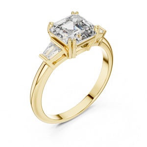 แหวนหมั้นเพชรแล็บโกรนสีเขียวมรกตทองคำ 14K |   เพชรที่เพาะเลี้ยงใหม่ - Product Image 6