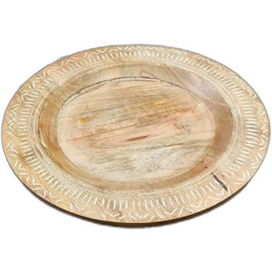 Handcrafted Natural Brown Wooden Charger Plate Eco-Friendly Wood <b>Serving</b> Plate Round Wedding & Party Table <b>Settings</b> Underplate - Product Image 6