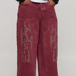 กางเกงยีนส์ทรงหลวมสำหรับผู้ชายผ้าฝ้าย100% สไตล์วินเทจสำหรับฤดูใบไม้ผลิฤดูใบไม้ร่วง - Product Image 4