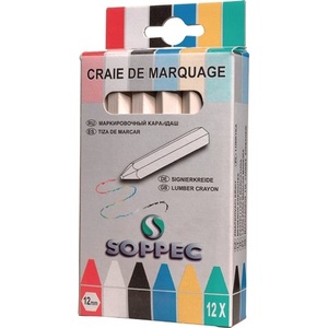 Tiza Blanca Sin Pintar SOPPEC, Caja de 12 Piezas - Product Image 1