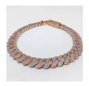 Chaîne à maillons cubain Hip Hop en argent massif 925 plaqué or 18 carats de 20mm avec testeur de passes de diamant Moissanite VVS1 clouté 16-30 pouces - Product Image 1