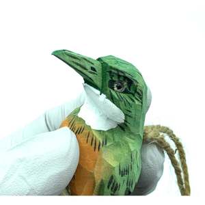 YEEYAYA fatto a mano scultura in legno da 3.8 pollici colibrì ciondolo come oggetto decorativo per la casa uccelli artigianato artistico per la decorazione della stanza - Product Image 4