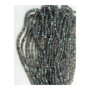 Vente en gros de perles rondes facettées en labradorite bleue naturelle de 14 pouces, taille 4-6 mm, prix d'usine - Product Image 3