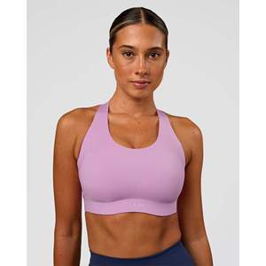 Sujetador Deportivo de Alta Sujeción Tallas Grandes - Top Corto Estampado Violeta Claro para Yoga y Ropa Deportiva - Product Image 1