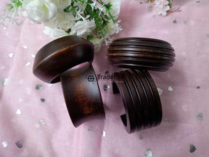 Brazaletes Eco Chic de madera para niñas, accesorios bohemios, joyería de moda natural de Tradebyd - Product Image 2