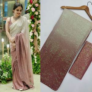 Bollywood Designer Banarasi doux soie Saree cuivre Zari tissage pour mariage et fête porter Collection hiver pour Diwali - Product Image 5