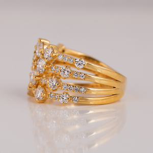Personalizable 18K oro amarillo laboratorio cultivado diamante corte media eternidad boda banda estilo de moda joyería de compromiso anillos de moda - Product Image 3