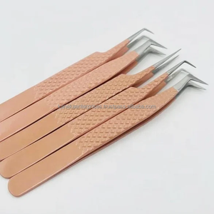 แหนบต่อขนตาเคลือบสีน้ำตาลอ่อนแบบมืออาชีพ ป้องกันแม่เหล็ก ป้องกันไฟฟ้าสถิต ปลายสีเงิน สแตนเลสญี่ปุ่น - Product Image 6