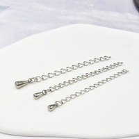 En gros, accessoires de chaîne de bijoux en acier inoxydable : fermoir goutte d'eau, chaîne de rallonge, breloque goutte d'eau, composants de bijoux DIY, extension