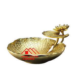 Plato decorativo de forma de diseño de tendencia para boda y fiesta Venta caliente plato de hoja de aluminio chapado en oro y plata - Product Image 6