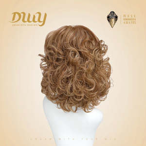 Julian-DWY Free Part <b>Short</b> Curly Light Brown <b>Wig</b> with Highlight Glueless Synthetic Lace Front Transparent Lace Color - Product Image 3