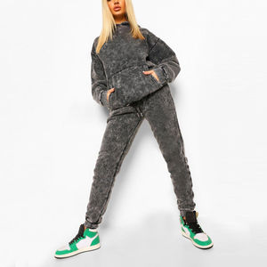 MOVATEXTIL 2025 Nouvelle Arrivée Écusson de Broderie Lavage à l'Acide Survêtements pour Femmes Concevez Votre Propre Logo Survêtement Lavage à l'Acide pour Femmes - Product Image 4