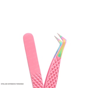 Pinzas de extensión de pestañas de acero inoxidable con nombre de marca personalizado profesional del fabricante, volumen puntiagudo duradero resistente para cejas - Product Image 4