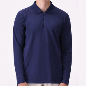 Camiseta de Manga Corta Casual de Algodón y Poliéster Pique de Color Sólido Elástico de Alta Calidad OEM Personalizada para Hombre, Ecológica y de Secado Rápido - Product Image 3