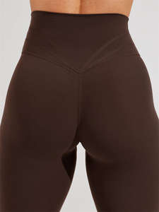 Pantalon de yoga extensible personnalisé pour femmes, leggings évasés de sport à taille haute de couleur unie - Product Image 4