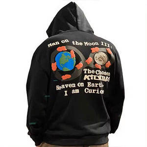 Sweat-shirt pour homme de haute qualité, 400 g/m², coupe oversize, motif lettres, doublé, 100 % coton, impression en relief personnalisée, automne - Product Image 2