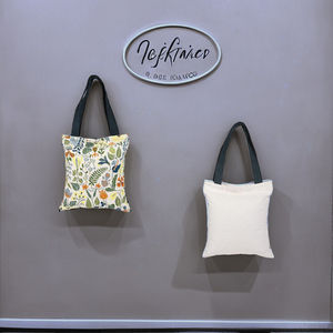 Hot Selling Customizable Cotton <b>Canvas</b> <b>Tote</b> Bag Zipper Closure Embroidery Chains-Fashion Vintage Lady Style for Shopping Travel - Product Image 5