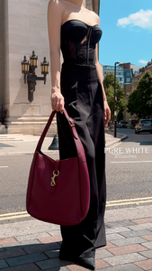 Grand sac à bandoulière en cuir véritable italien fait main avec détail de crochet sur le devant – Modèle PL597 - Product Image 6