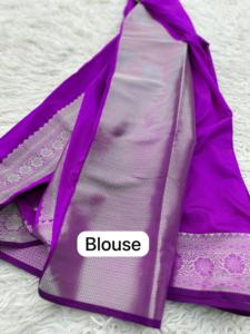Seda suave de excelente calidad con Jacquard Work Sari Mujer Fabricante de moda de Surat a precio mayorista - Product Image 6