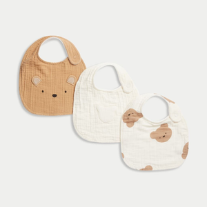 Baby <b>Bibs</b> White Soft Cotton Absorbent Infant Feeding <b>Bibs</b> Manufacturer OEM Bulk - Product Image 5