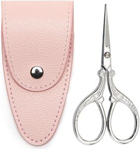 กรรไกรสแตนเลสขนาดเล็กอเนกประสงค์แบบทำมือพร้อมด้ามแฟนซีกรรไกรตัดปลายแหลมสีเงินงานปักลายสำหรับบ้านสำนักงาน - Product Image 1